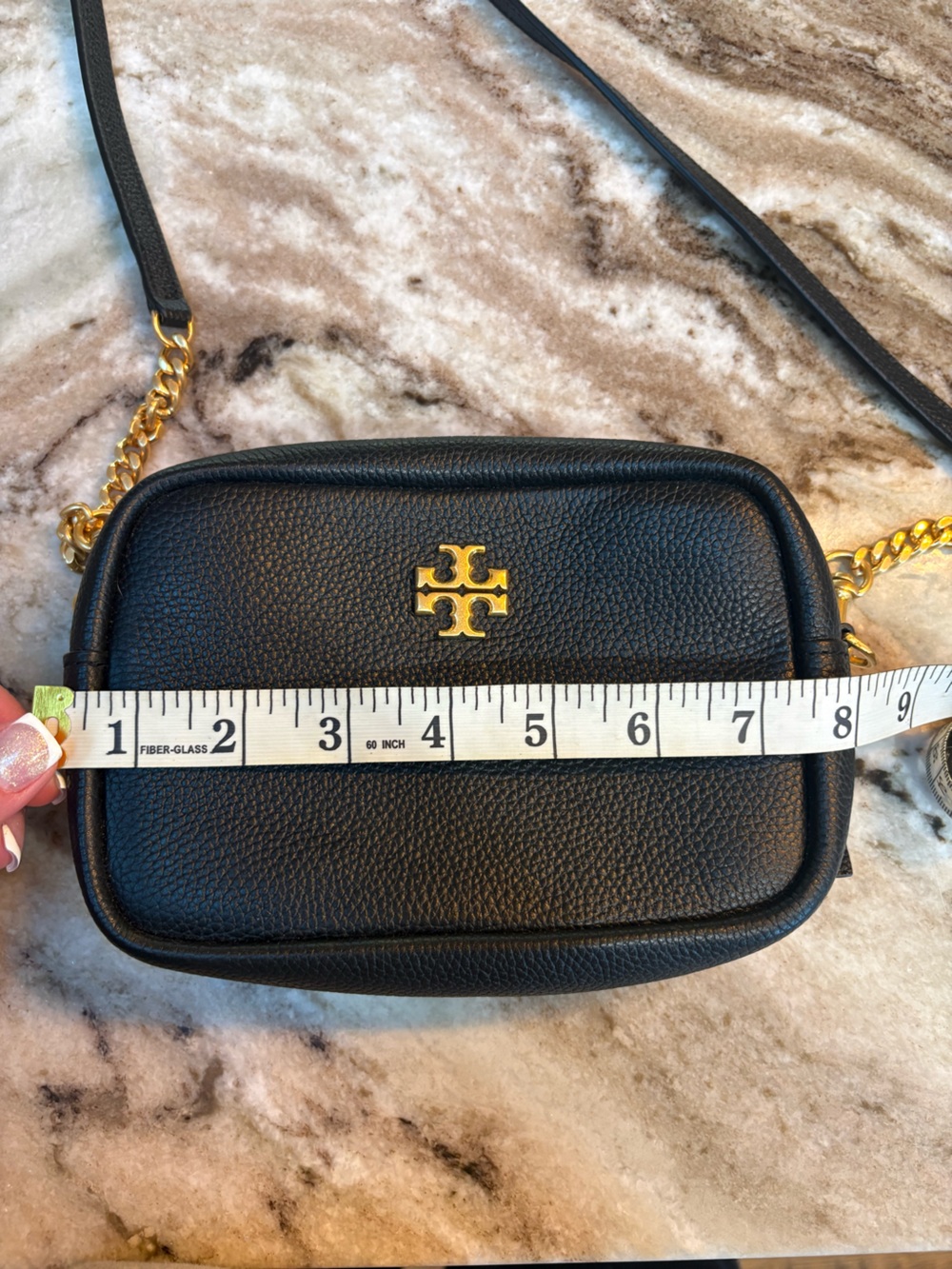 Tory Burch Black Pebbled Leather Crossbody - Picture 8 of 9